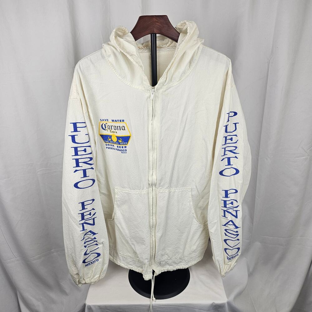 Corona Extra Puerto Peñasco Zip Hoodie XL Cotton Novelty Beach Graphic